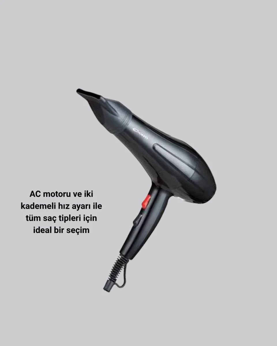 2200W Fön Makinesi – Profesyonel AC Motor, Soğuk ve Sıcak Üfleme