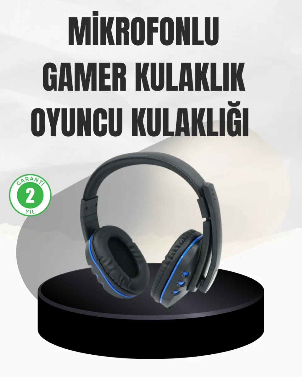 Stereo Oyun Kulaklığı – Güçlü Bas, Mikrofonlu ve Konforlu Tasarım
