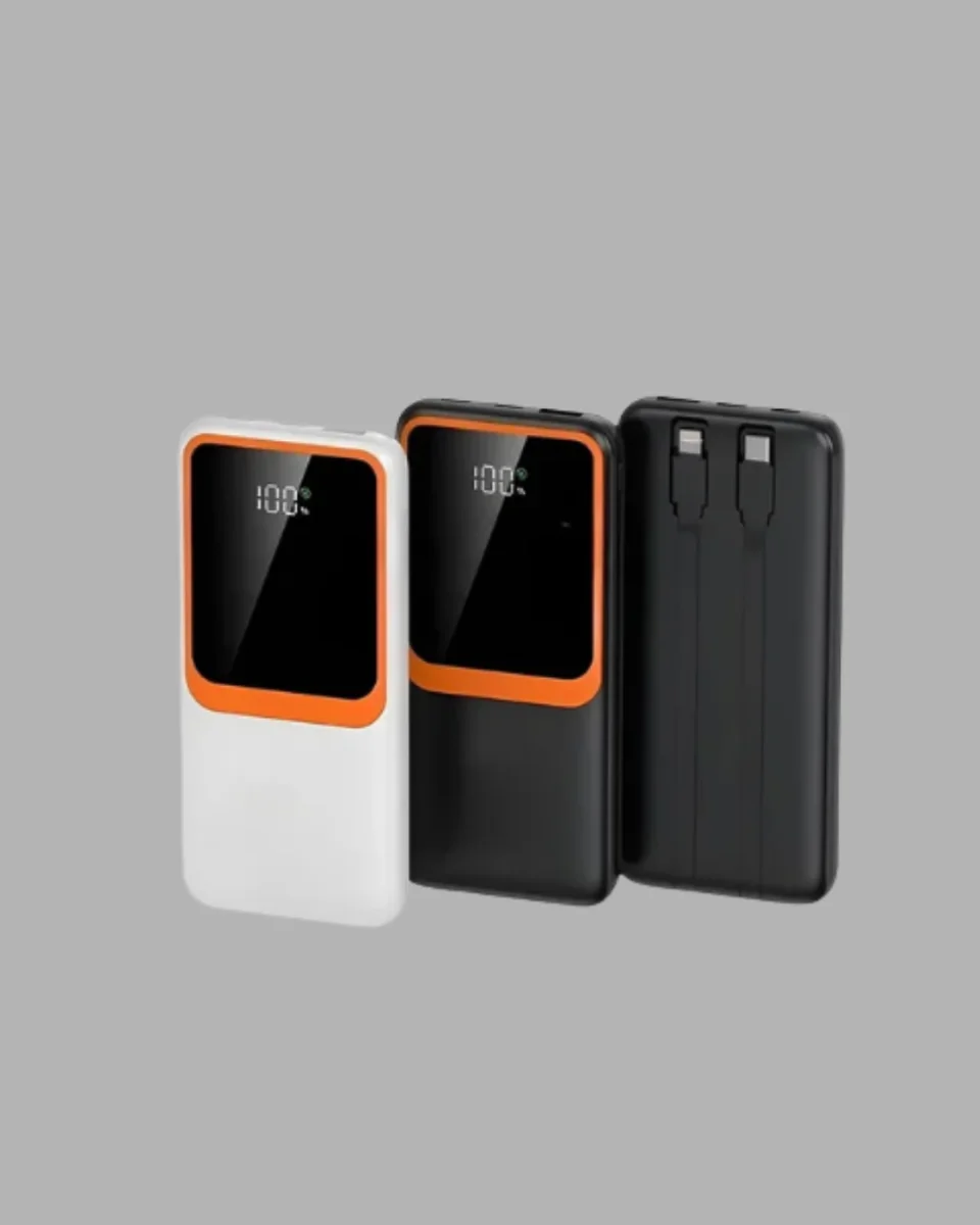 Kompakt 10000 mAh Powerbank – Dijital Göstergeli, Type-C ve Lightning Uyumlu