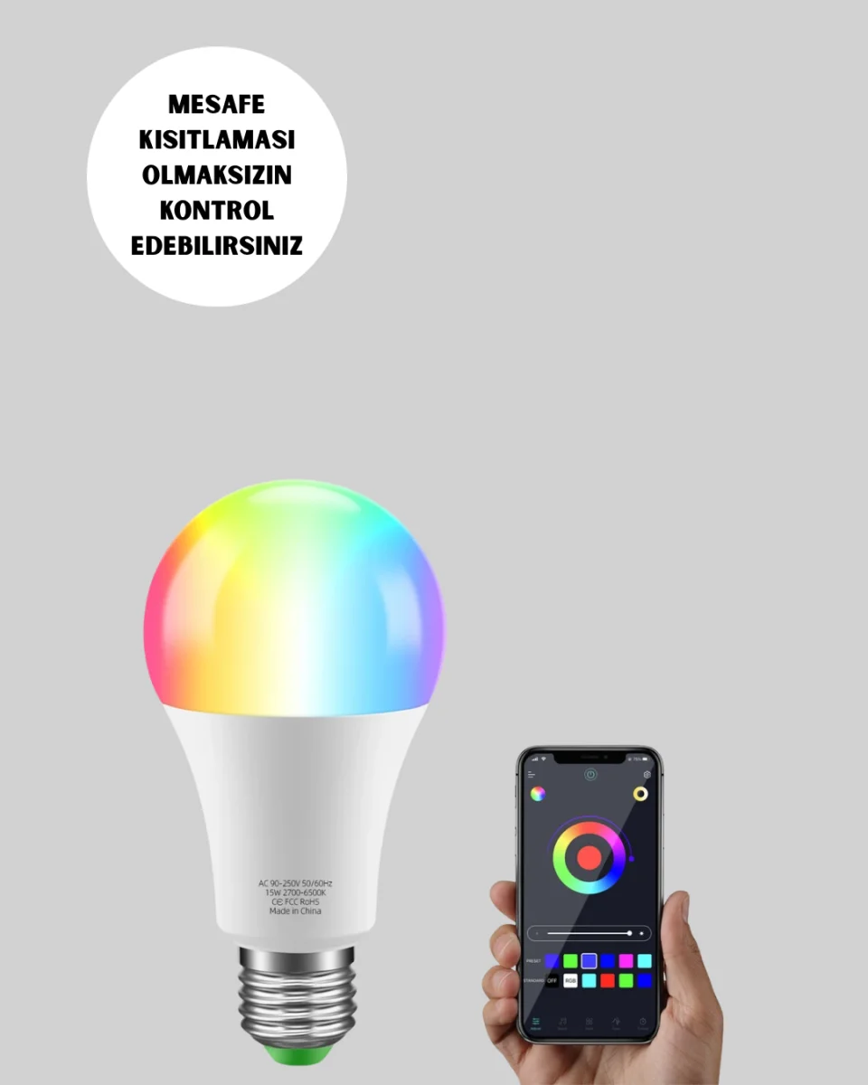 9 Watt Beyaz Işık ve Renk Ayarlı Akıllı LED Ampul