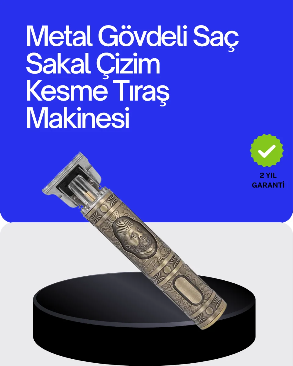 Kompakt Tasarımlı, Güçlü Motorlu Saç sakal Kesme Makinesi ve 4 Kılavuz Tarak