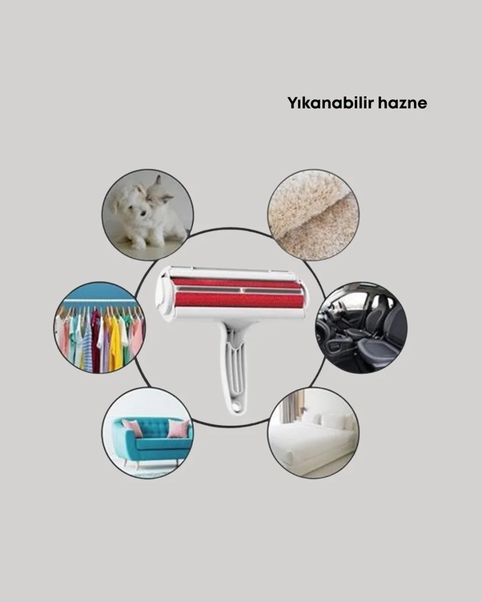 Elektriksiz Hazneli Tüy Temizleyici – Kedi Köpek Tüy Toplama Rulosu