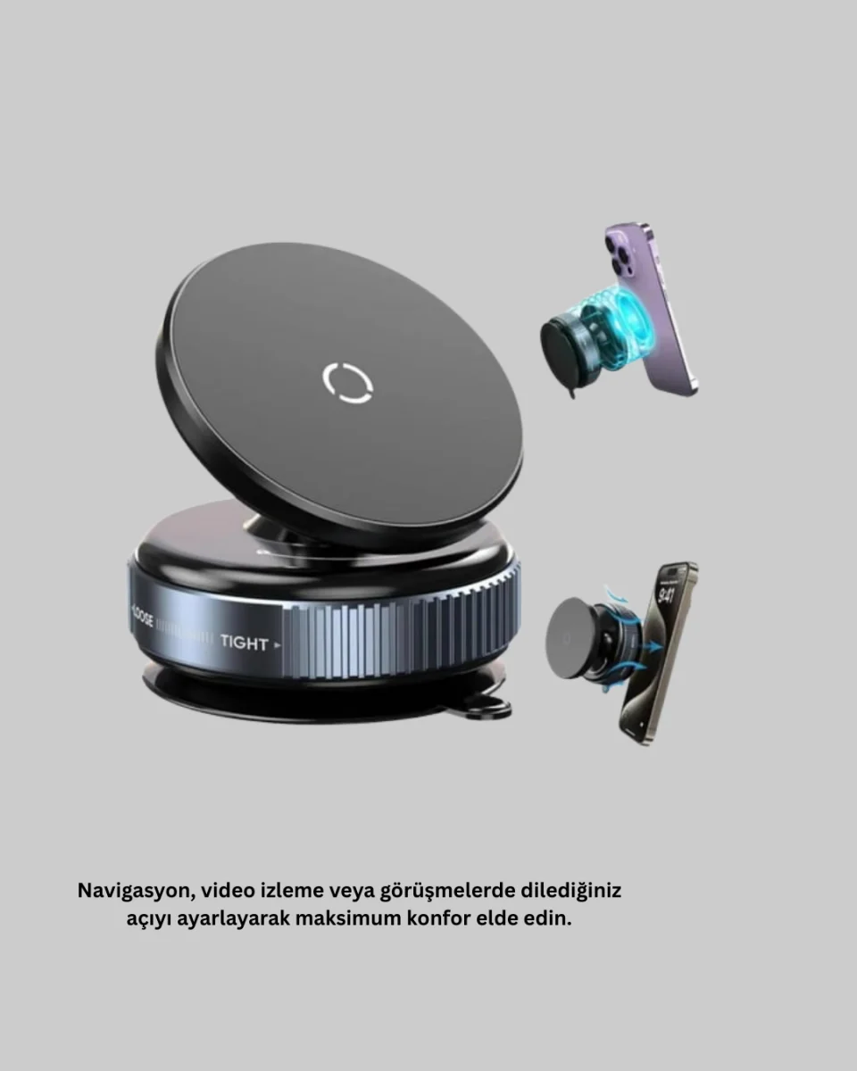 Araç İçi Telefon Tutucu Güçlü Manyetik Vakumlu Model