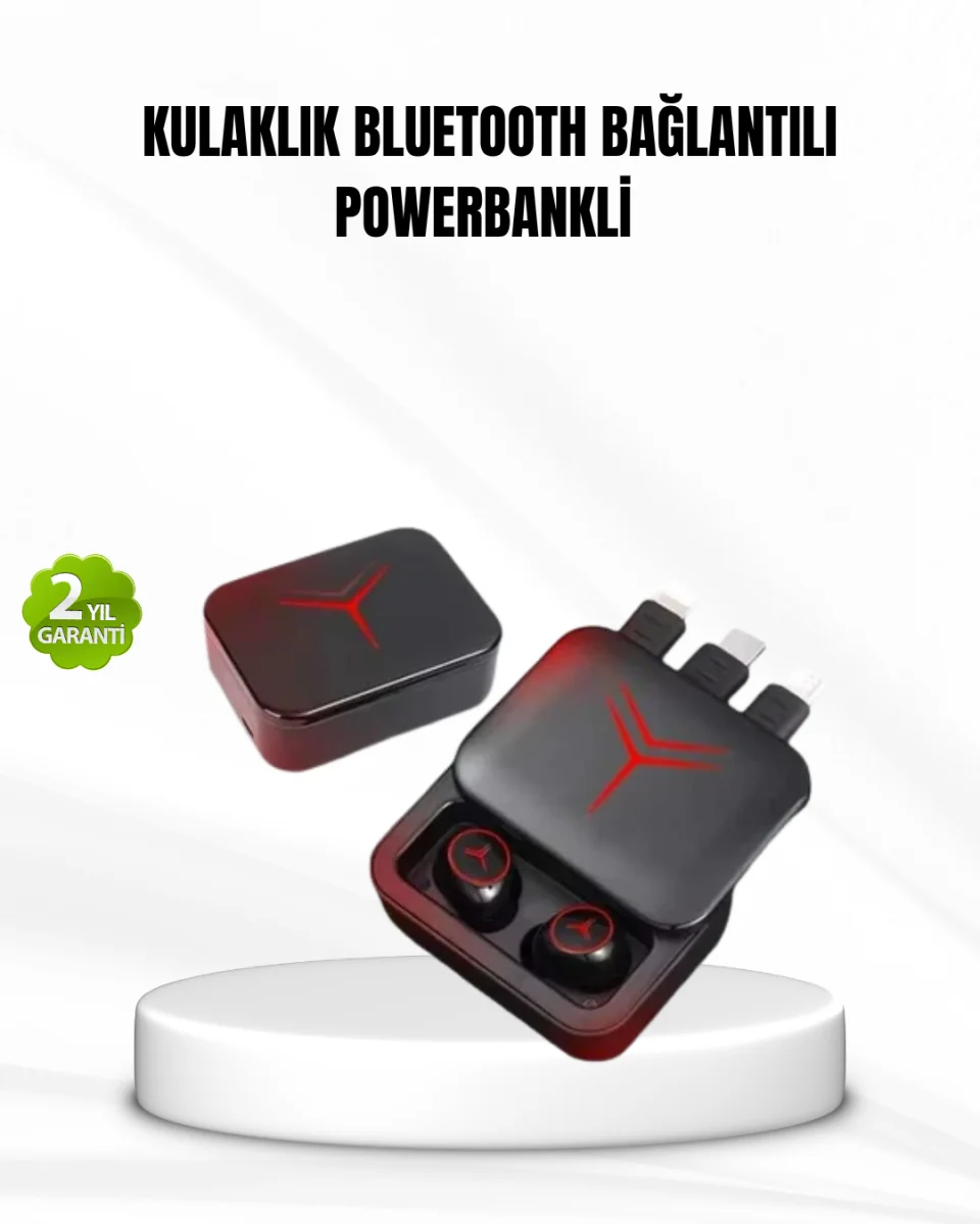 Bluetooth Powerbank Kulaklık – Kablosuz, Uzun Pil Ömrü, Dokunmatik ve Yüksek Ses Kalitesi