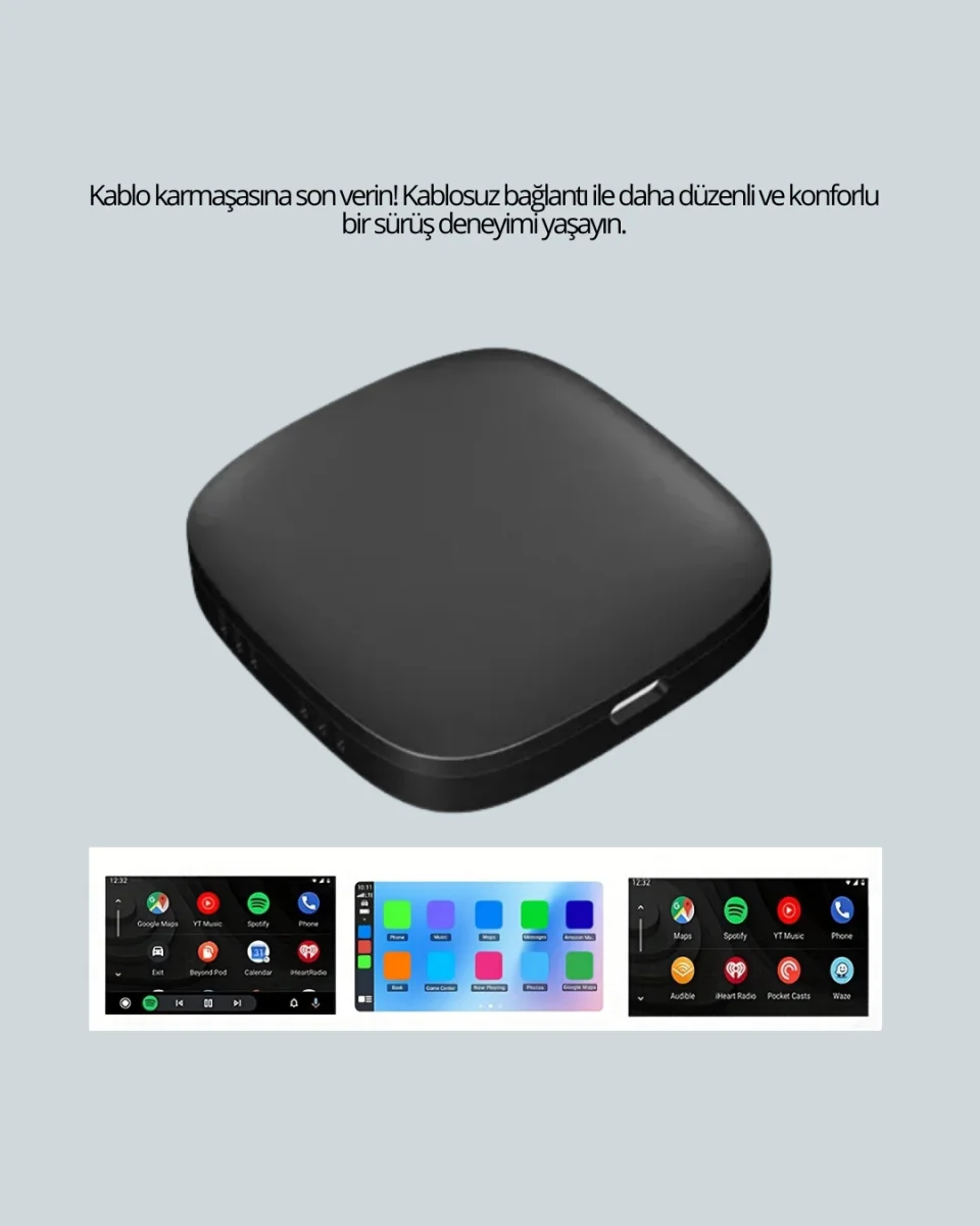 Kablosuz CarPlay ve Android Auto Dönüştürücü Adaptör