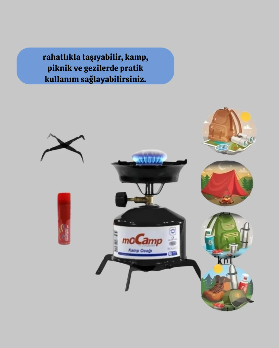 Piknik ve Doğa Yürüyüşü İçin Taşınabilir Kamp Ocağı
