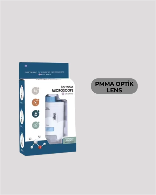 PMMA Optik Lensli Kompakt Taşınabilir Mikroskop