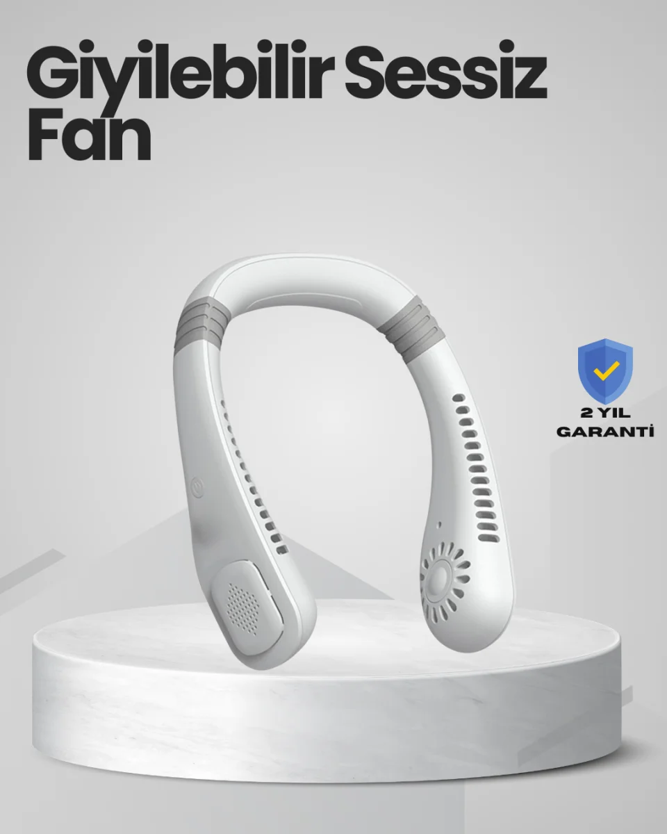 Çocuk ve Yetişkinler İçin Güvenli Şarjlı Boyun Fanı