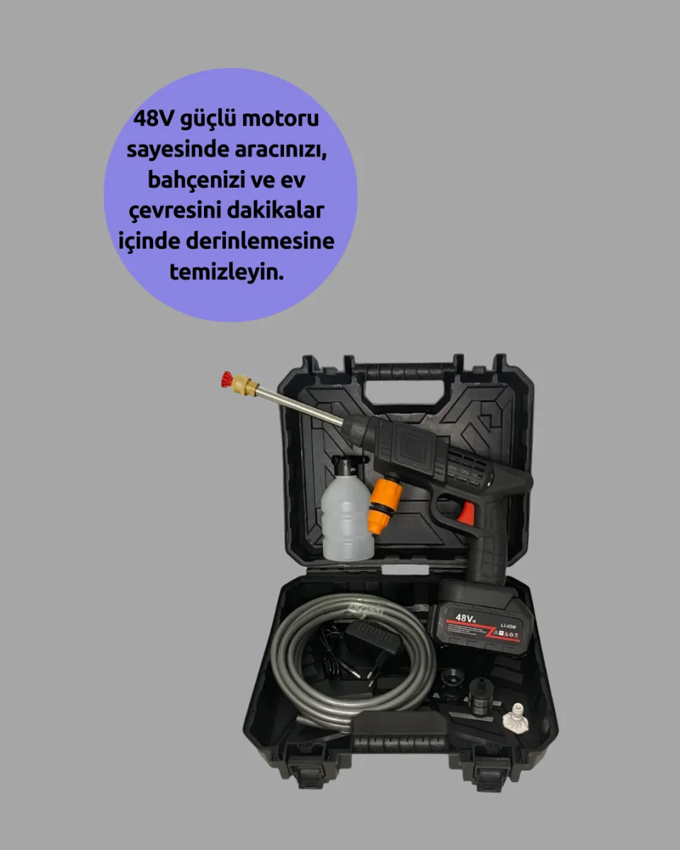 Çok Fonksiyonlu Şarjlı Basınçlı Yıkama Tabancası Ev Araç Bahçe