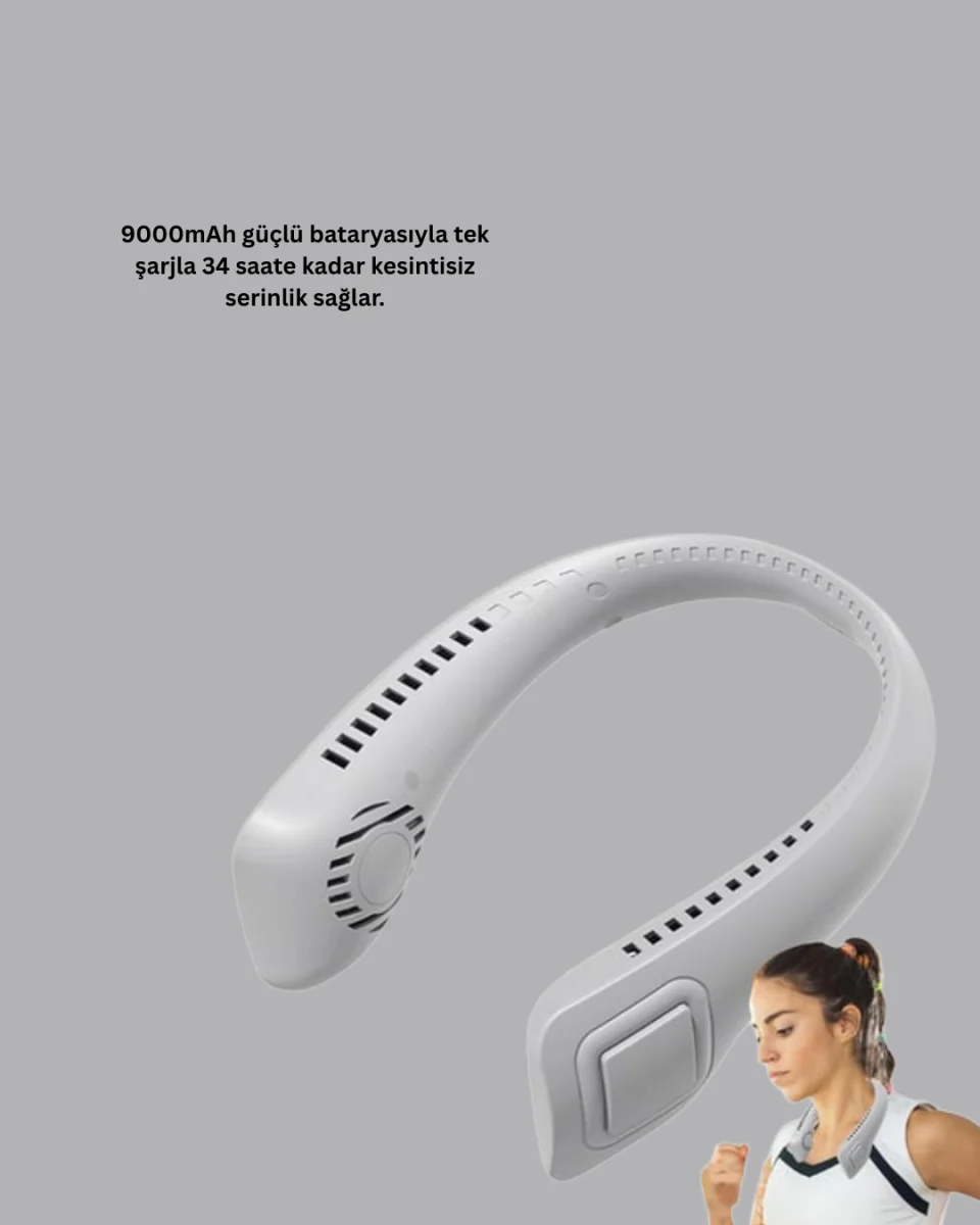 9000mAh Şarjlı Boyun Tipi Taşınabilir Vantilatör