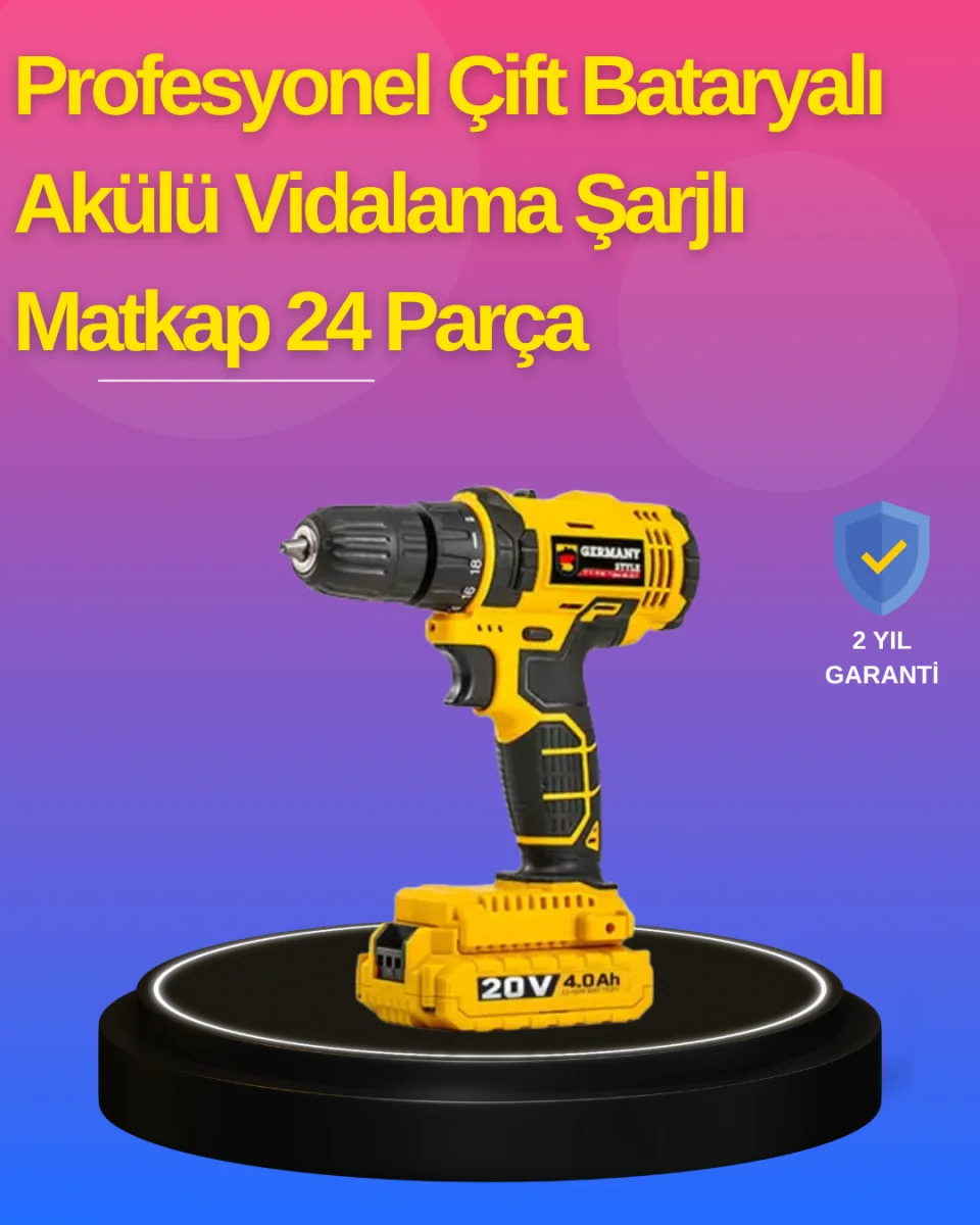 Hafif ve Ergonomik 12V Kablosuz Matkap | Hızlı Şarj ve Uzun Pil Ömrü