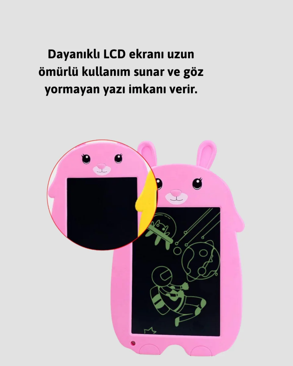 Çocuklar İçin LCD Yazı Tableti | Kilitli ve Göz Yormayan Ekran