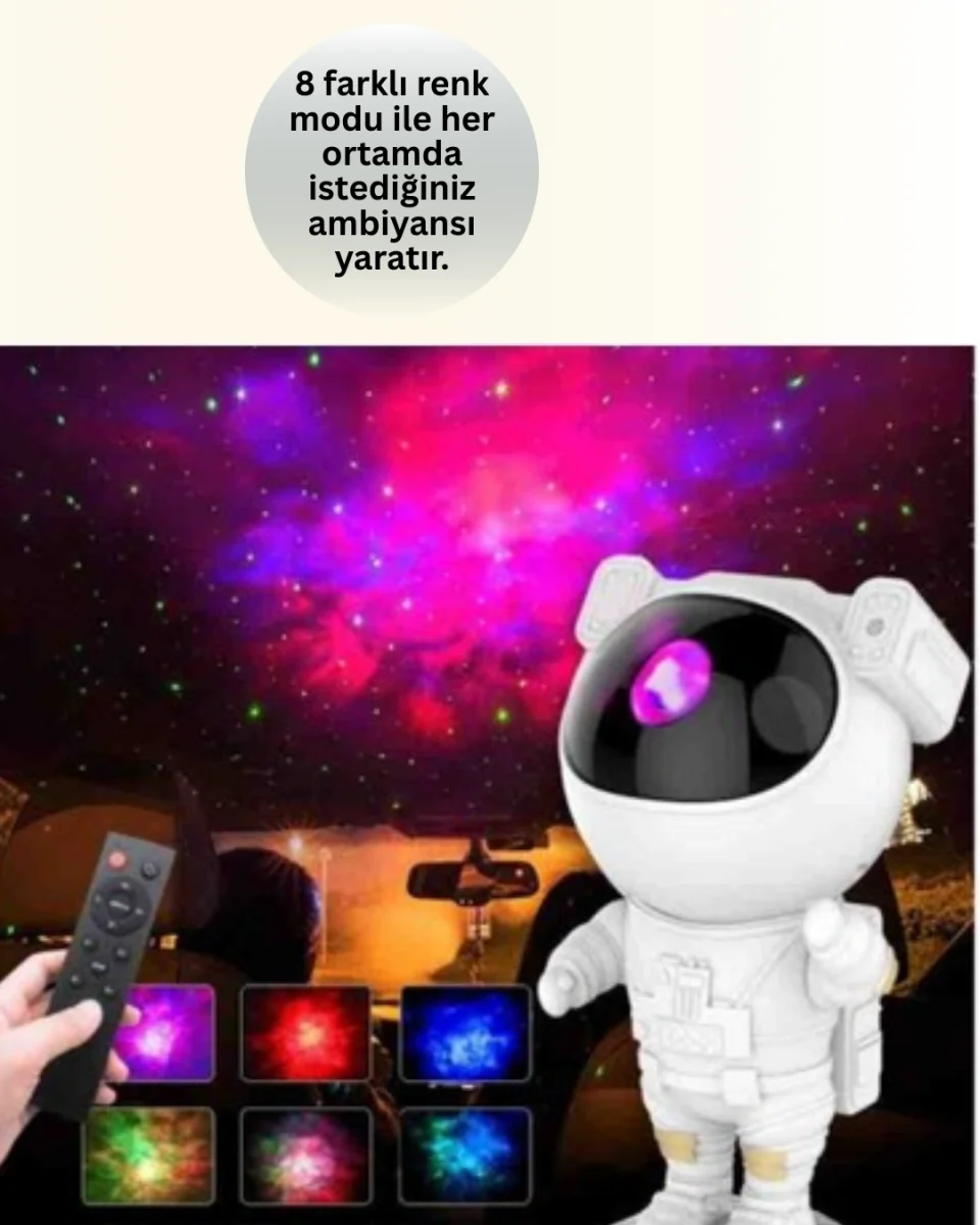 USB Güç Bağlantılı Çok Fonksiyonlu Astronot Gece Lambası