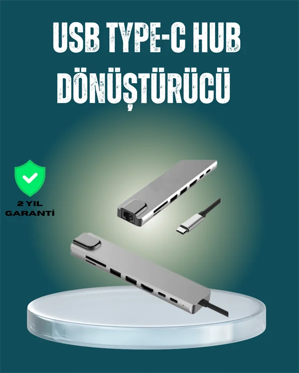 USB‑C Çoklu Bağlantı Merkezi – 5 Gbps, 100‑240 V, Sağlam Eloksal Tasarım