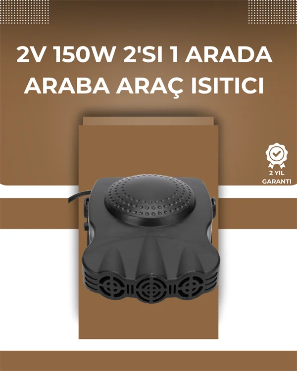 12V Araç Fanı & Isıtıcı | Ön Cam Buzu Çözücü, 360° Ayarlanabilir Başlık, Anında Sıcaklık