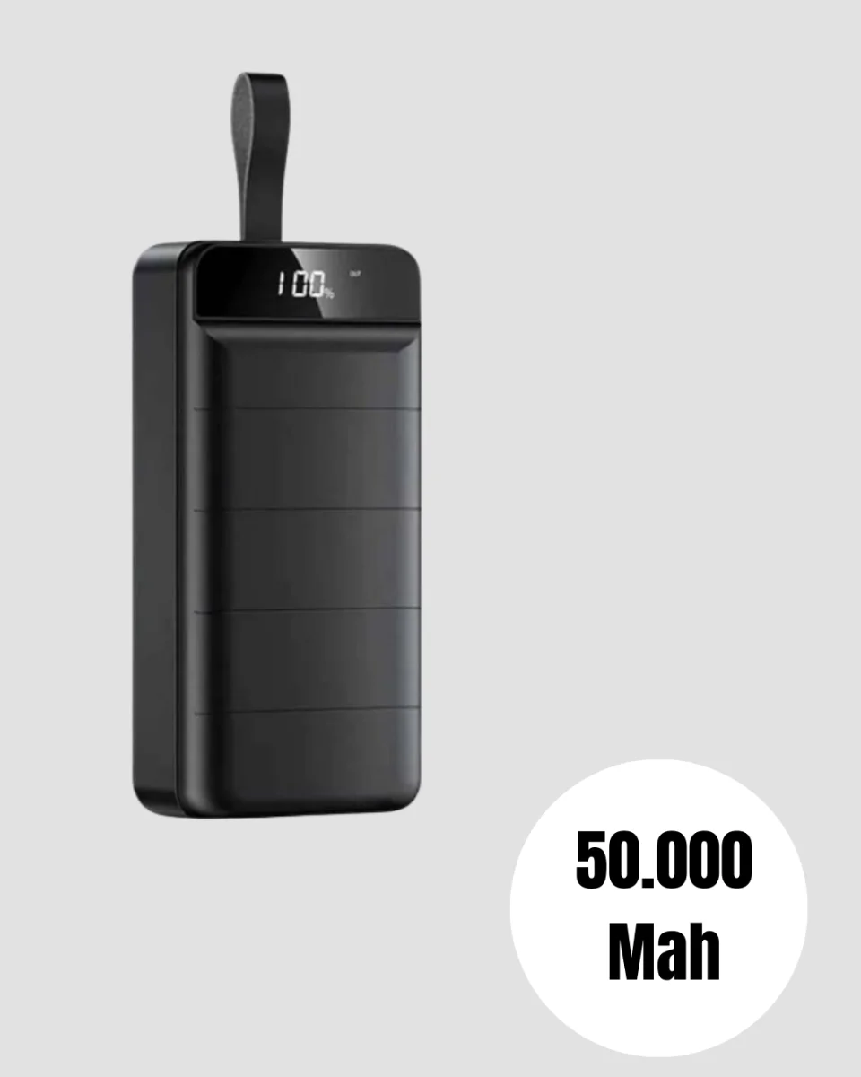 Profesyonel 50.000 mAh Powerbank – Aynı Anda Birden Fazla Cihaz Şarj Eden, Dayanıklı ve Güvenli Taşınabilir Şarj Cihazı
