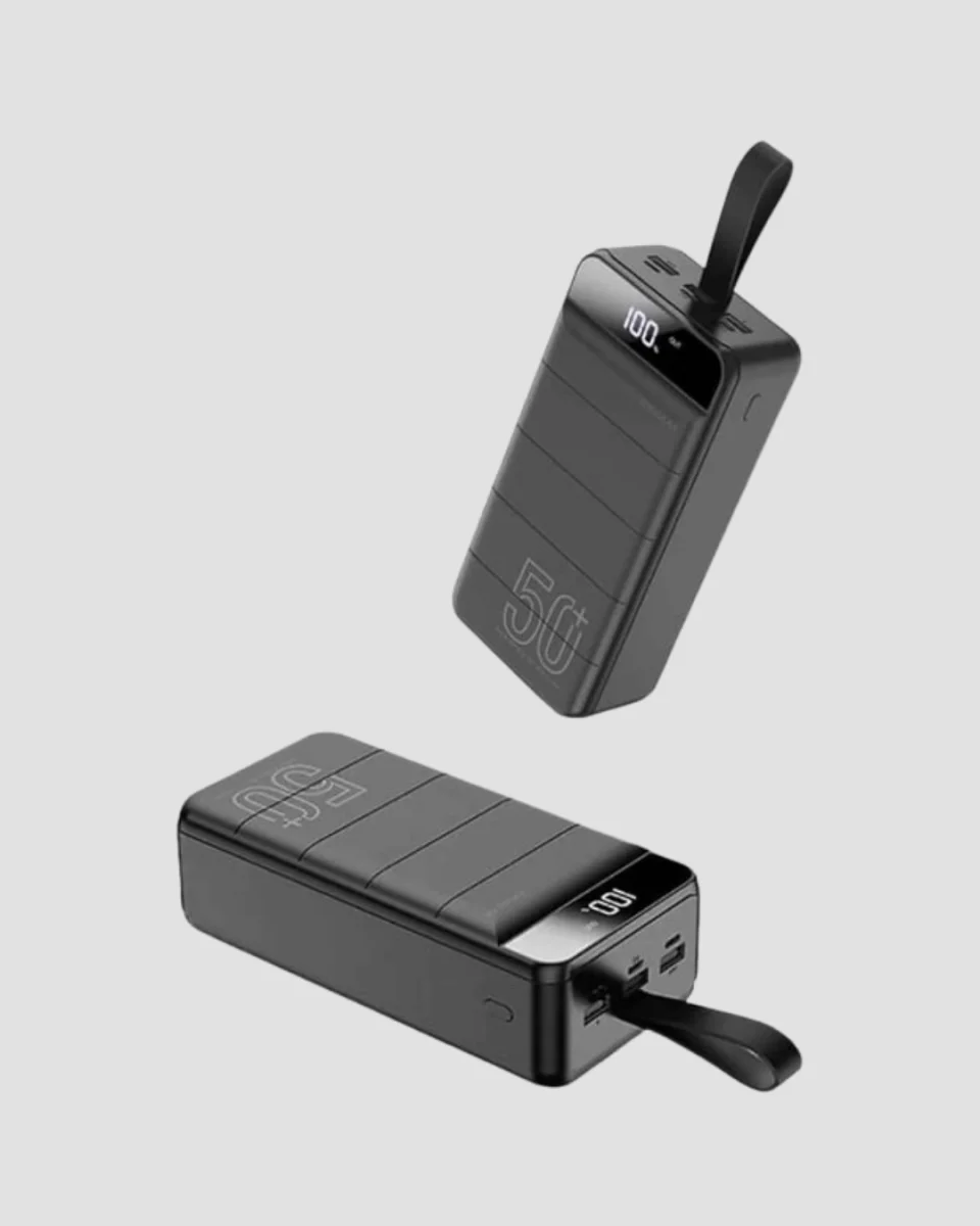50.000 mAh Ultra Güçlü Powerbank 4 USB Çıkışlı, LED Dijital Göstergeli, Hızlı Şarj Destekli Taşınabilir Şarj Cihazı