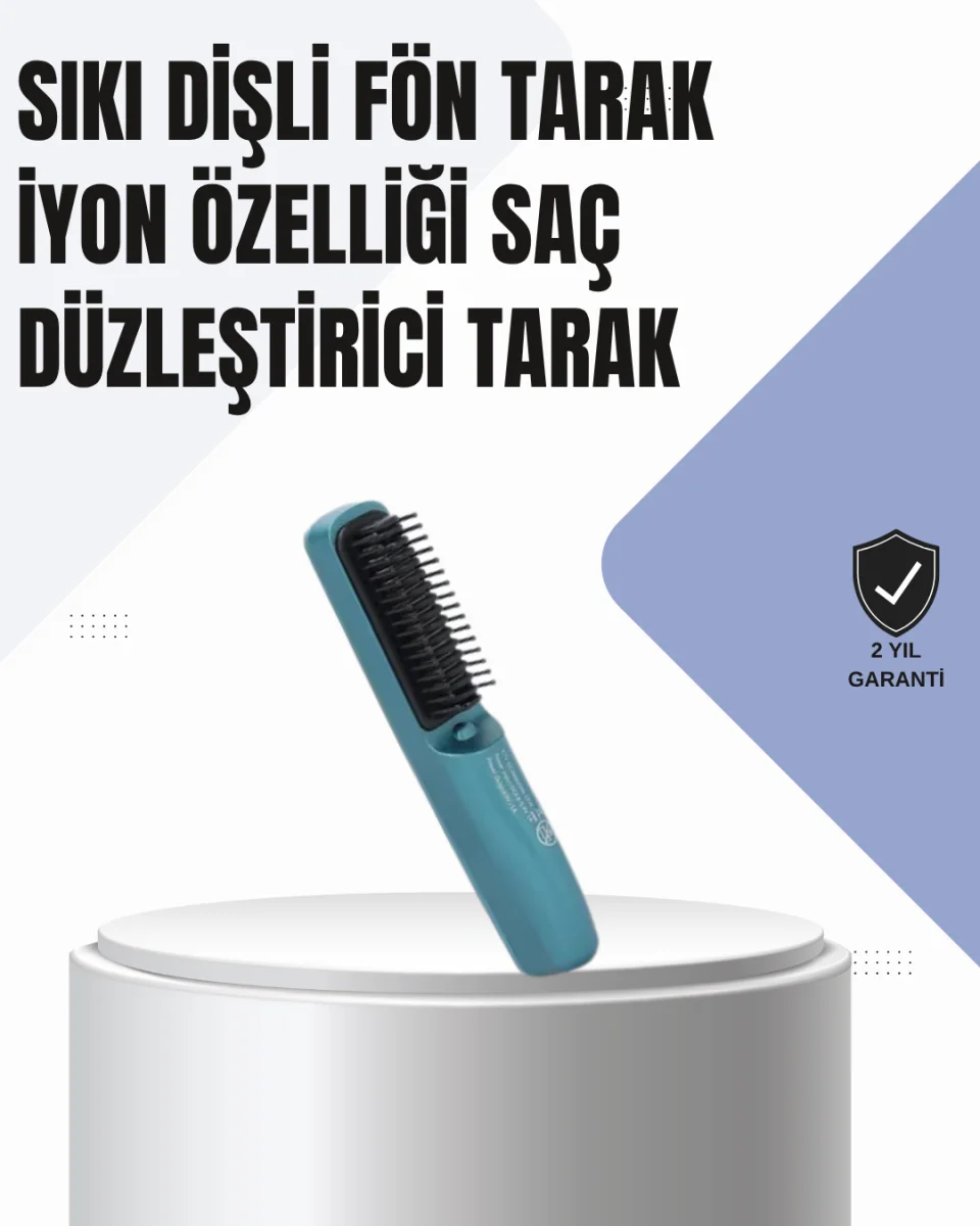 3D Dişli Saç Düzleştirici Tarak – USB Şarjlı Kompakt Tasarım