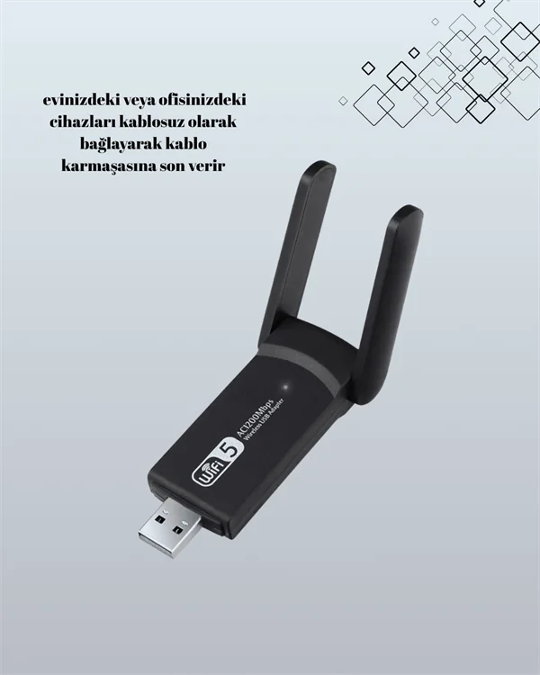 USB 3.0 Wireless Adaptör – 2.4GHz & 5GHz Destekli
