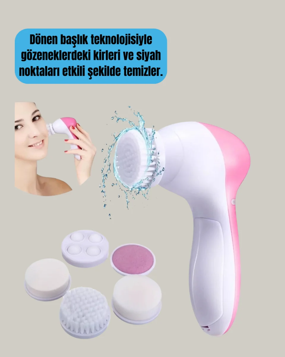 5 in 1 Elektrikli Yüz Temizleme ve Masaj Cihazı