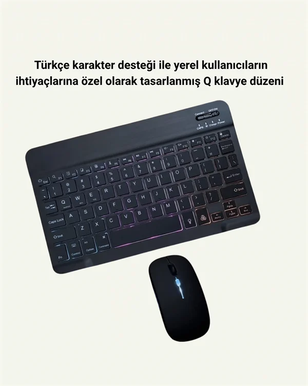 Türkçe Q Klavye Düzenli RGB Kablosuz Klavye Mouse Set