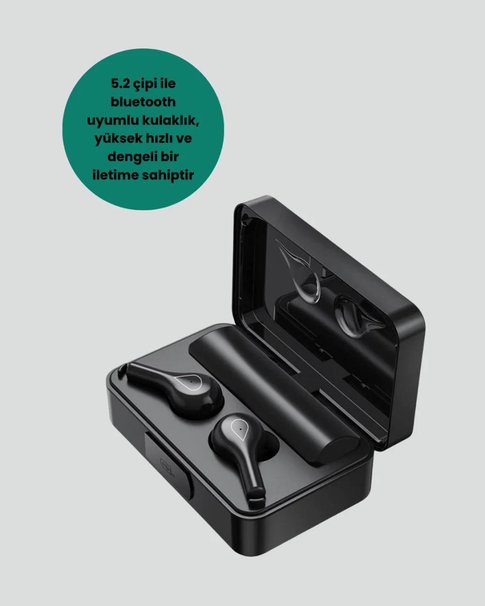 Bluetooth 5.1 Kablosuz Kulaklık – 3500 mAh Şarj Kutulu