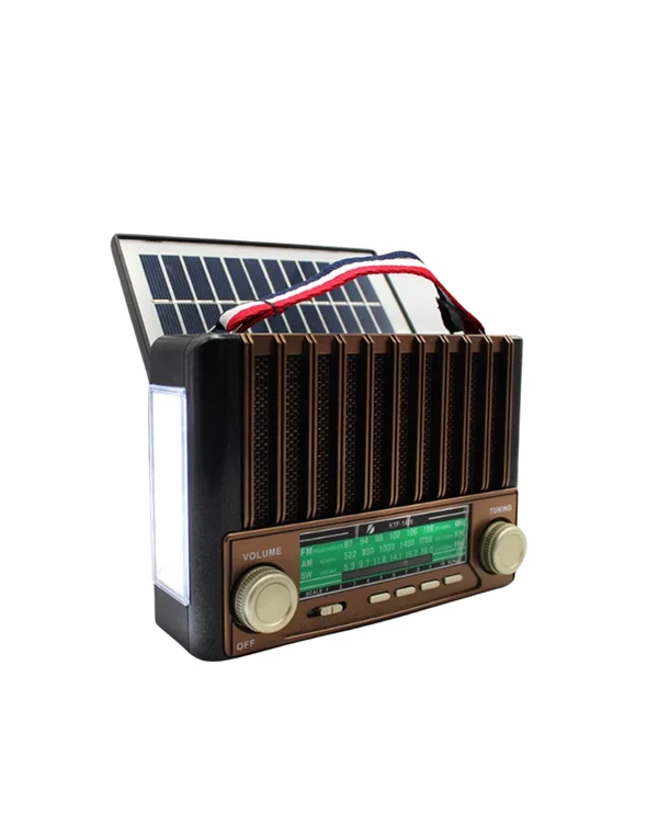 KTF-1428 Taşınabilir Güneş Enerjili Bluetooth Radyo Hoparlör – Şarjlı, Radyo, MP3, AUX Girişli