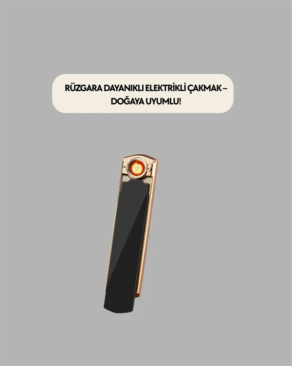 USB Şarjlı Alevsiz Elektronik Çakmak – Rüzgara Dayanıklı, Gazsız, Güvenli Kullanım