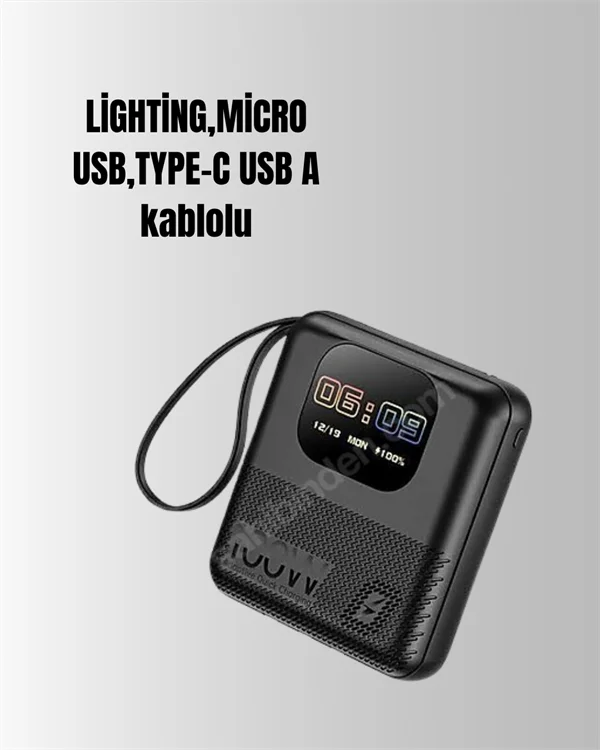 3'ü 1 Arada Akıllı Cihaz: Saat, Powerbank, Hoparlör – 10.000 mAh