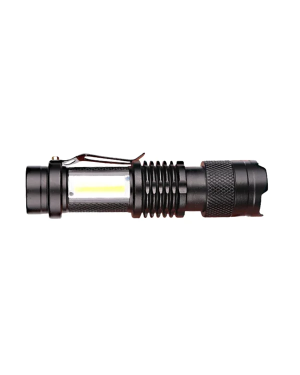 Şarjlı LED El Feneri - 14500 Pil Dahil, 4 Işık Modu, Mini Boy