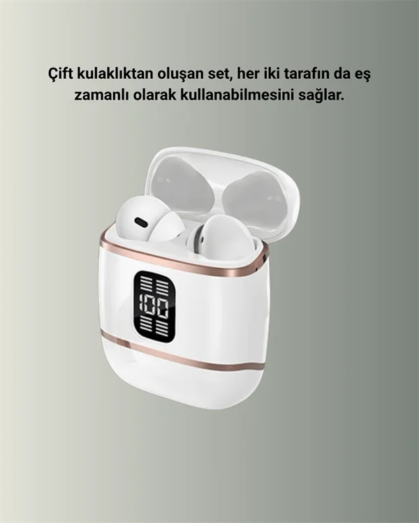 Bluetooth 5.3 Kulaklık – Kulakiçi, ANC+ENC, 4 Adet Set, Dijital Göstergeli