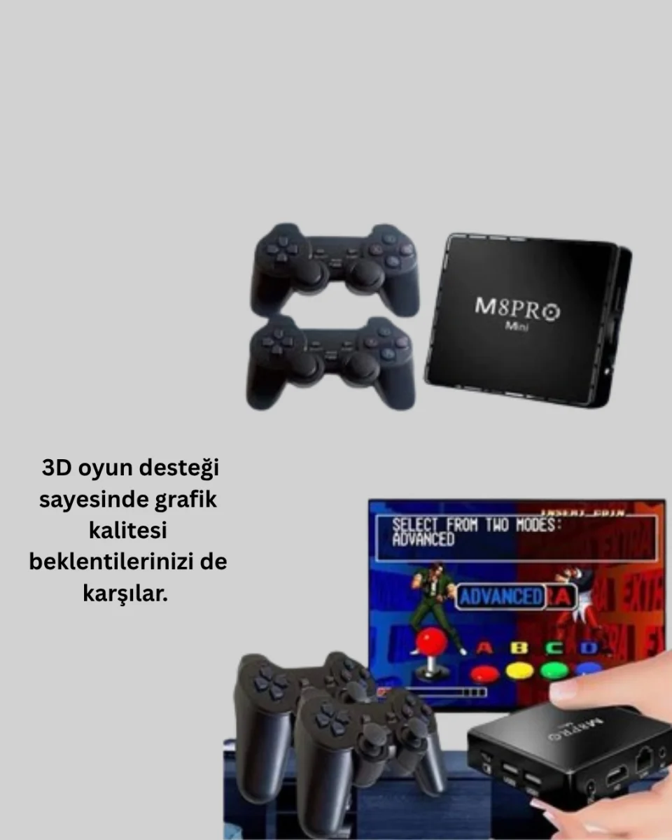 M8Pro Android TV Box ve Retro Oyun Konsolu 64GB