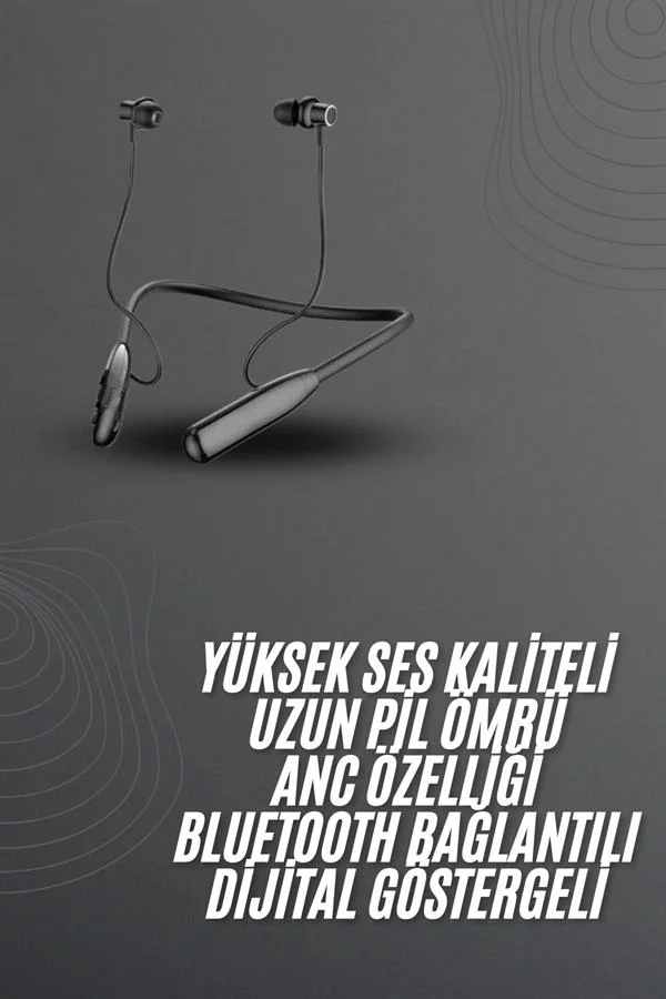100 Saat Bluetooth Kulaklık Dijital Göstergeli ANC Özelliği Kablolu