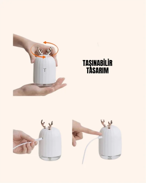 ABS+PP Malzemeli Taşınabilir 220 ml USB Mist Nemlendirici