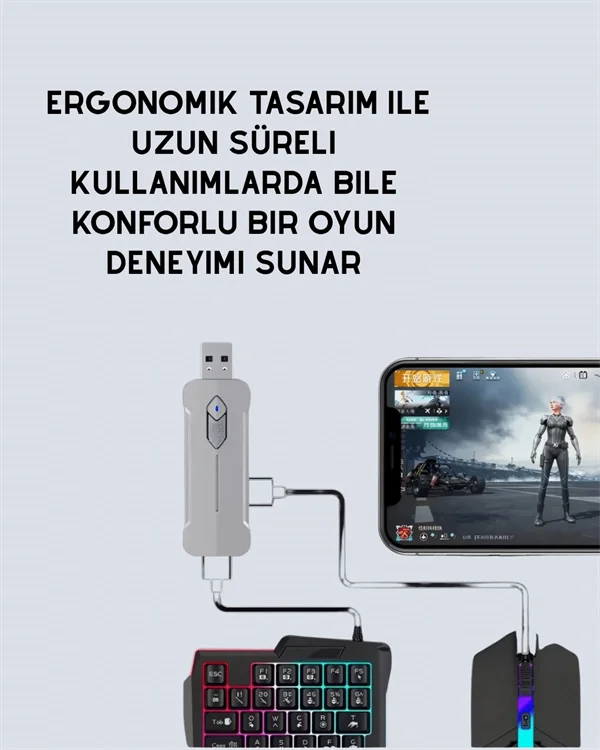 Tak-Çalıştır Mobil Oyun Ekipmanları Seti – Klavye Mouse Dahil