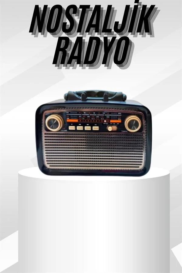 Müzik Kutusu Bluetooth Bağlantılı El Fenerli Nostaljik Tasarım Radyo
