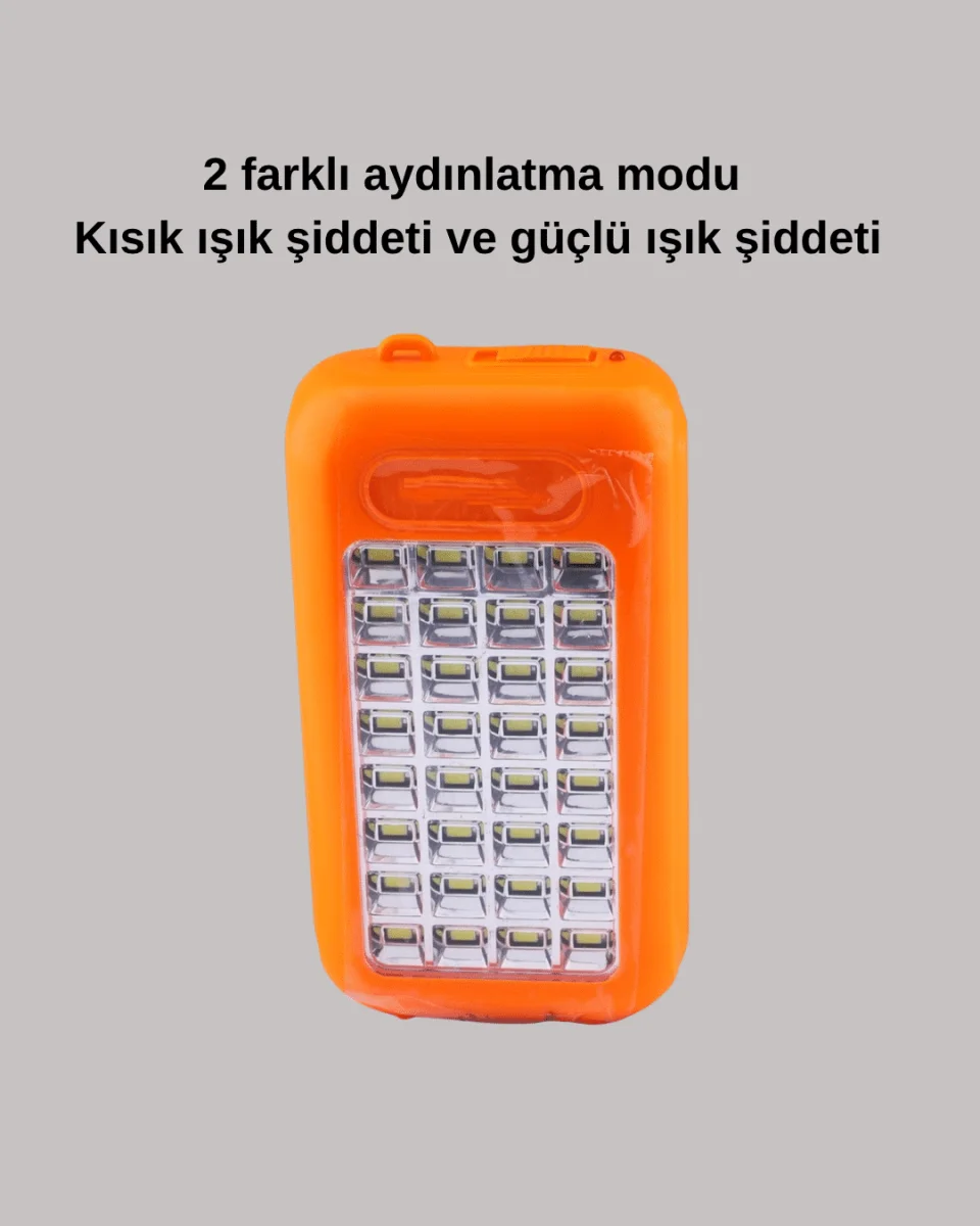 Gold Silver Güneş Enerjili Powerbank Işıldak – 10000 mAh, 32 LED, Çift USB, Su Geçirmez