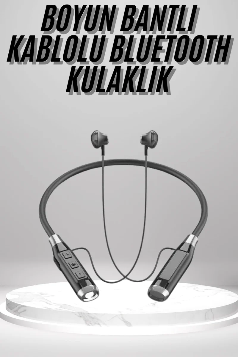 Boyun Bantlı Kulak İçi Kablolu Yüksek Ses Kaliteli Bluetooth Kulaklık