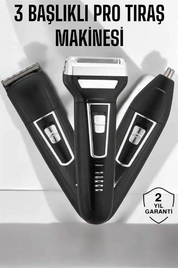 3 Başlıklı Profesyonel Tıraş Makinesi