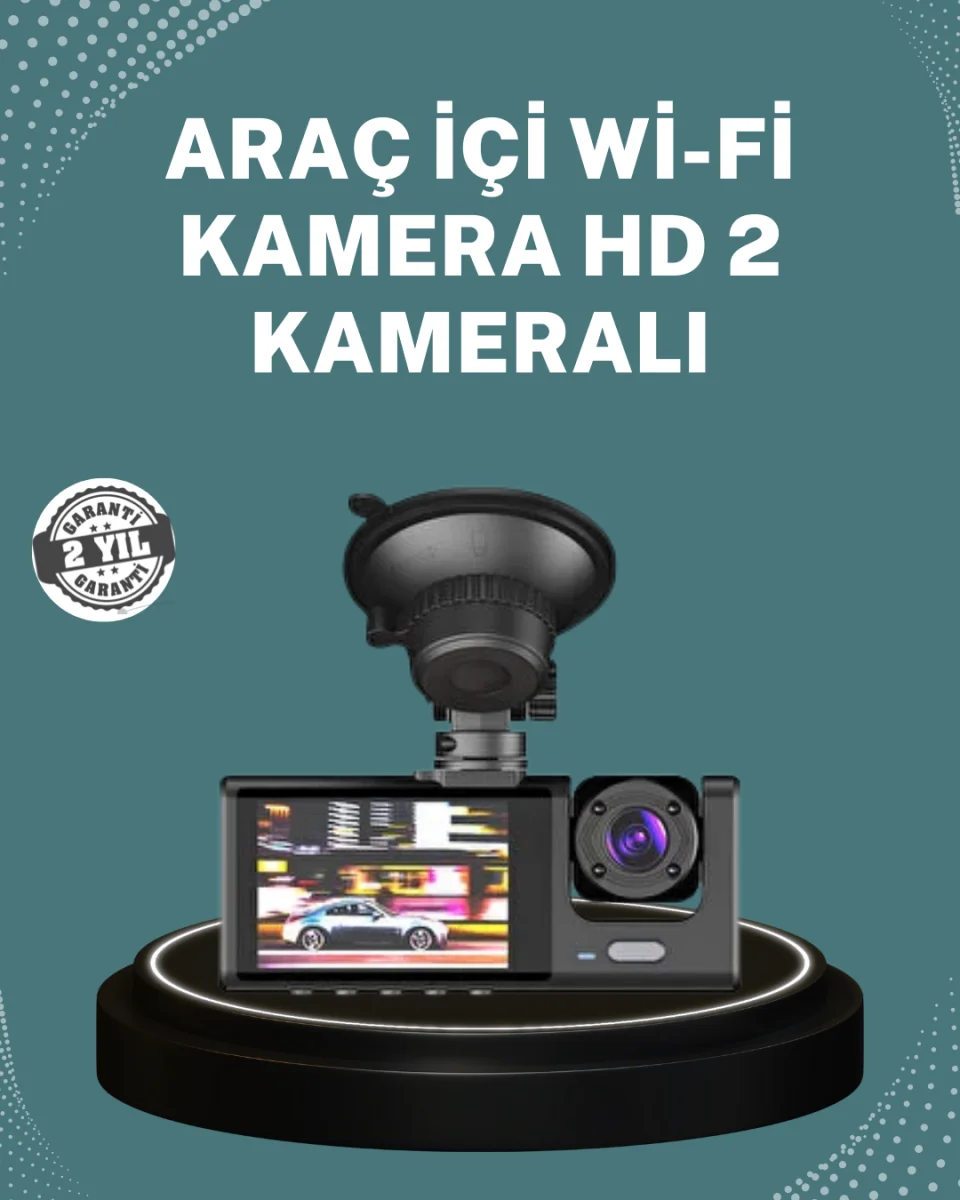 Gece Görüşlü DVR 3 Lensli Araç İçi Sürüş Kamerası Video Kaydedici