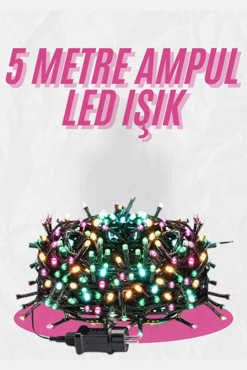 5 Metre Ampul LED Işık Renkli RGB Çok Renkli Led Aydınlatma