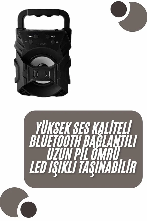 Kablosuz Bluetooth Hoparlör Ses Bombası RGB Işıklı Taşınabilir Yüksek Ses Kaliteli