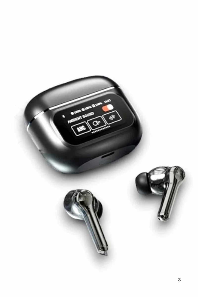 Yeni Nesil ANC Özellikli Çağrı Cevaplayan Dokunmatik Ekranlı Bluetooth Kulaklık Siyah