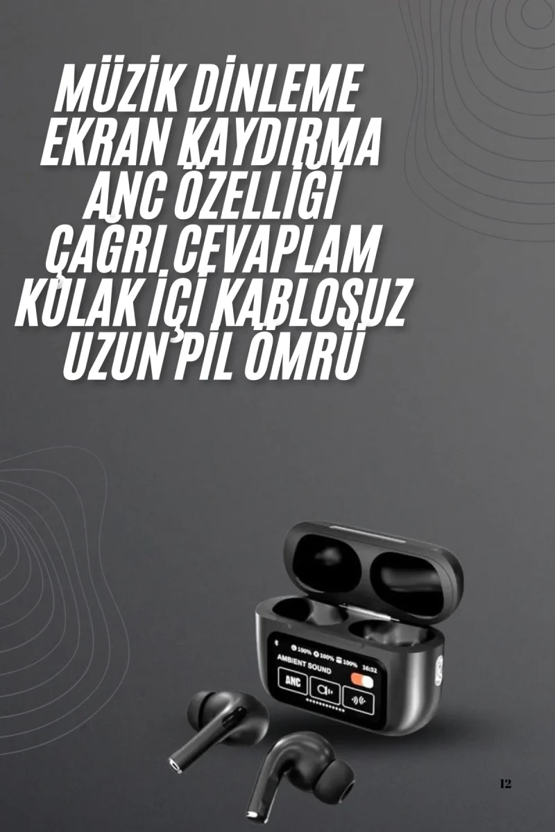 Yeni Nesil Pro Ekranlı Bluetooth Kulaklık 5.0 Bluetooth
