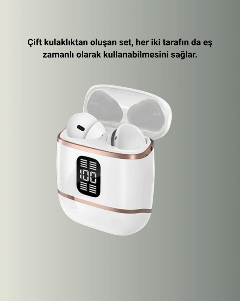 Kulakiçi Bluetooth Kulaklık V5.3 – 4’lü Set, Dijital Ekranlı, Gürültü Engelleme