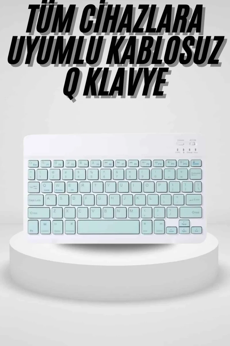 Uyumlu Kablosuz Bluetooth Şarj Edilebilir Mini Q Klavye