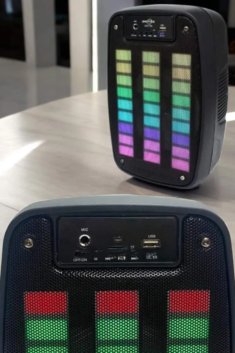 Bluetooth Hoparlör RGB Işıklı USB SD Kart Girişli Taşınabilir