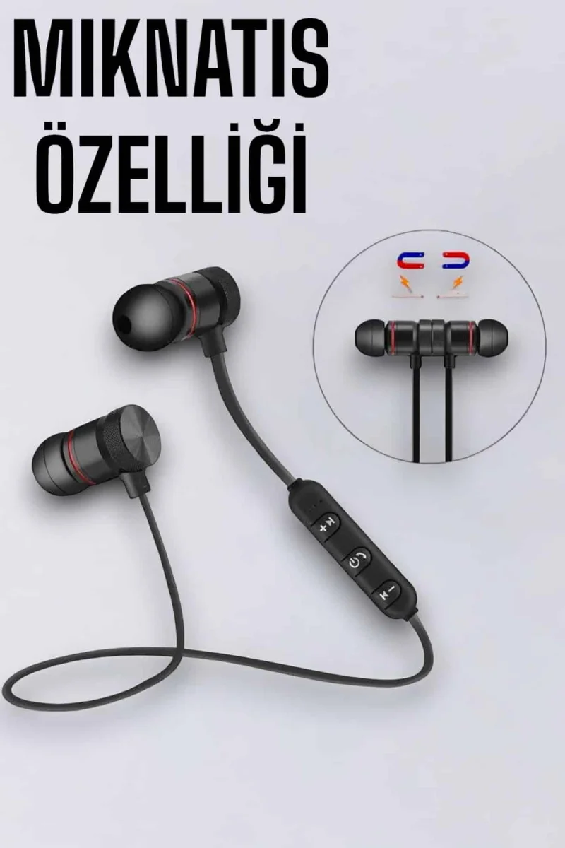 Kablosuz Sport Mıknatıslı Mikrofonlu Kulak İçi Kulaklık