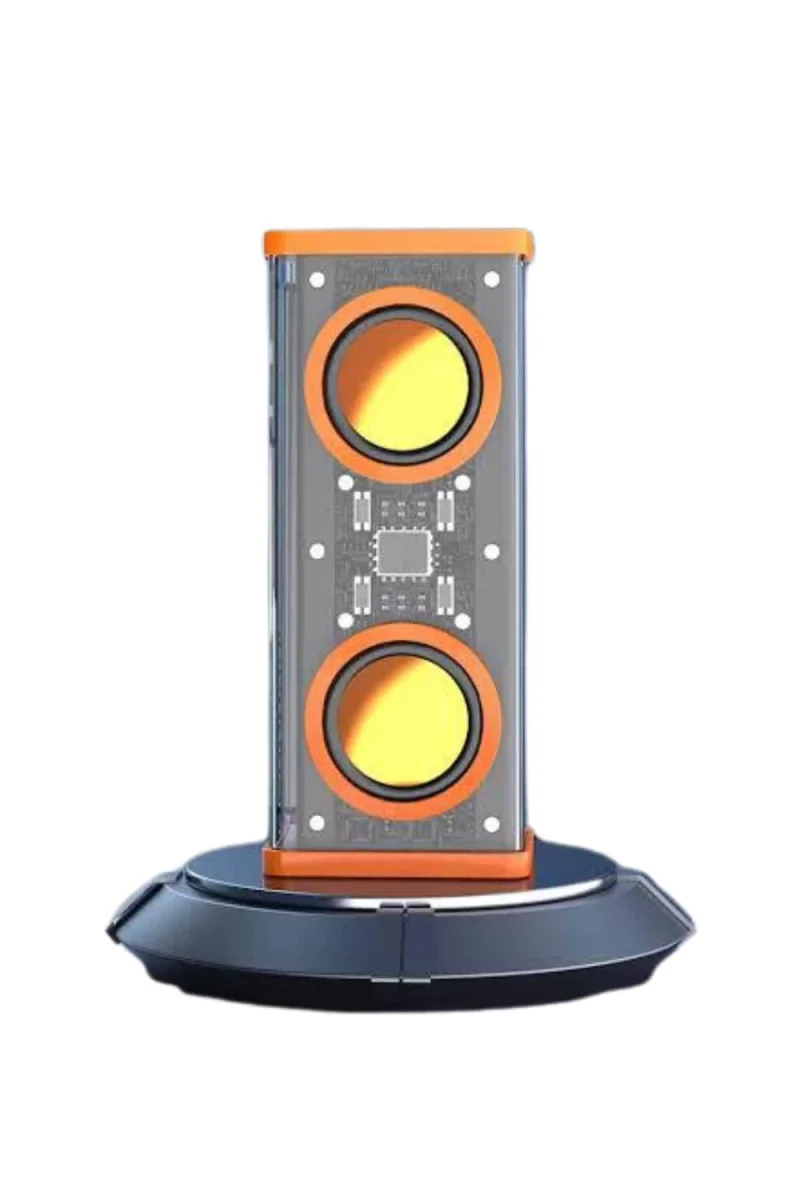 Bluetooth Hoparlör Şeffaf Mecha RGB Işıklı Çift Hoparlör 5.0 Bluetooth