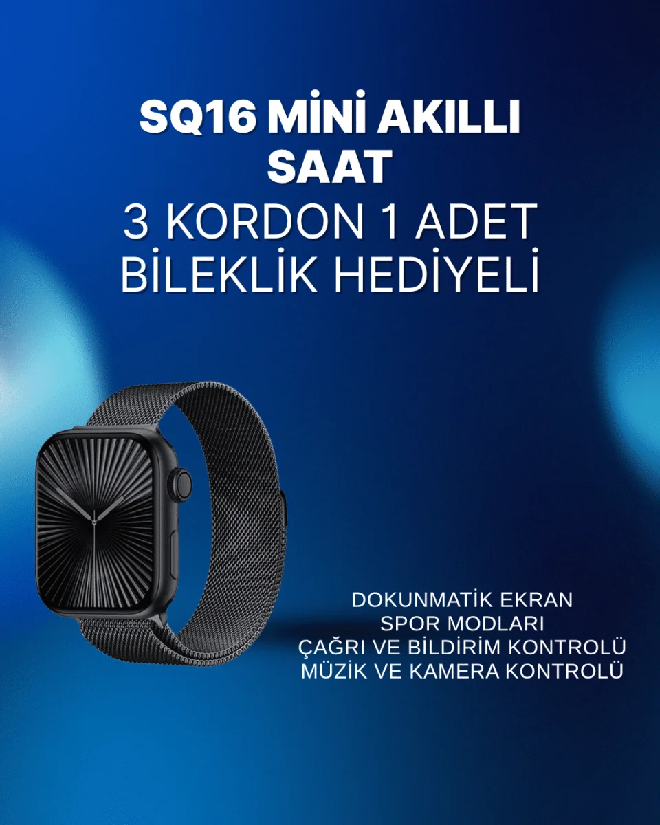 Mini Series 10 Akıllı Saat | 3 Kordon + Bileklik Hediyeli, Tüm Telefonlarla Uyumlu